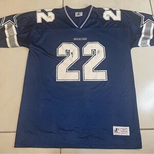 Dallas Cowboys Emmit Smith Jersey Mens Extra Large Logo 7 Blue Vintage XL